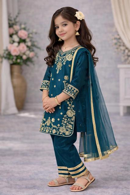 Trending New Eid Special Chinos Silk Blue Children clothing wholesale in Gujarat